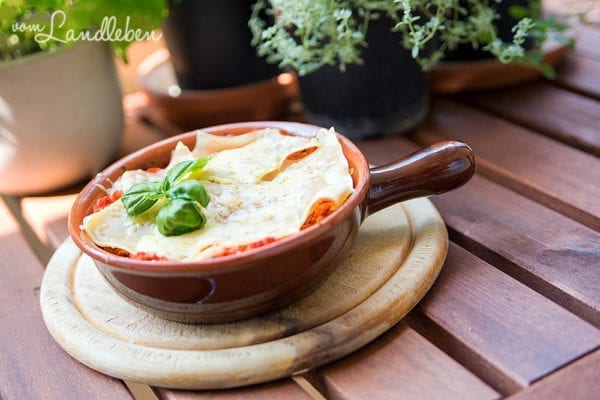 Vegetarische Lasagne mit Tofu-Bolognese | vom Landleben