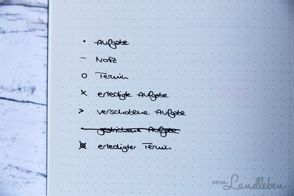 Symbole im Bullet Journal