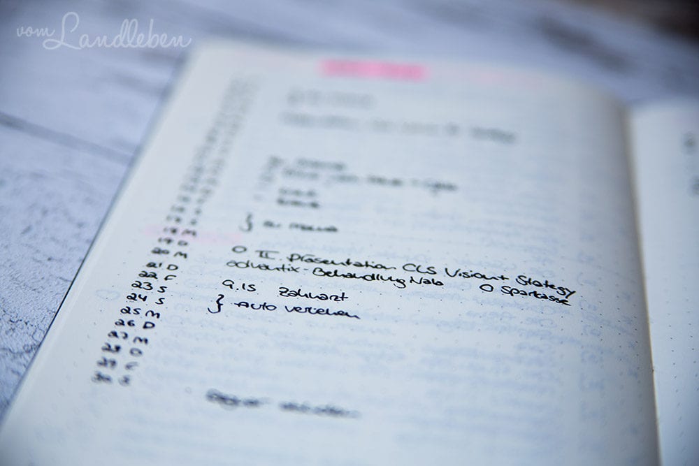 Monthly Log im Bullet Journal