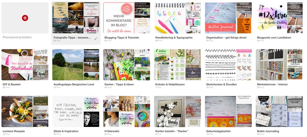 Pinnwände auf Pinterest