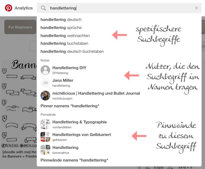 Die Suche auf Pinterest