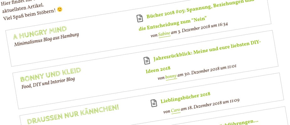 Blogroll auf vom-landleben.de - gebaut mit Feedzy Lite
