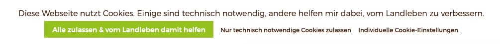 Cookie-Opt-In auf vom Landleben