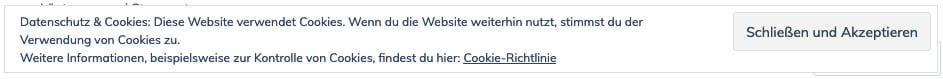 Bisheriges Cookie-Banner von wordpress.com