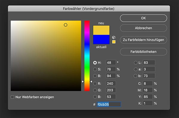 Der Farbwähler in Photoshop
