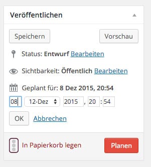 Beiträge planen in WordPress