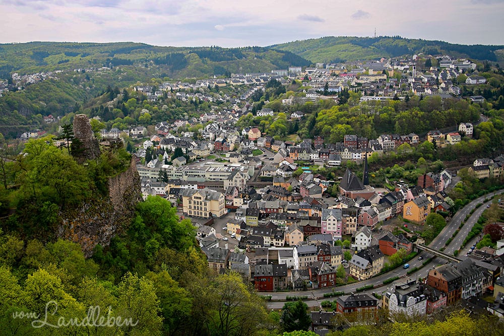 Blick von Schloss Oberstein über Idar-Oberstein