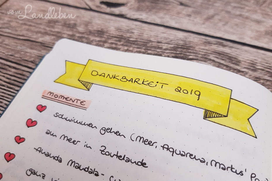 Dankbarkeit im Bullet Journal