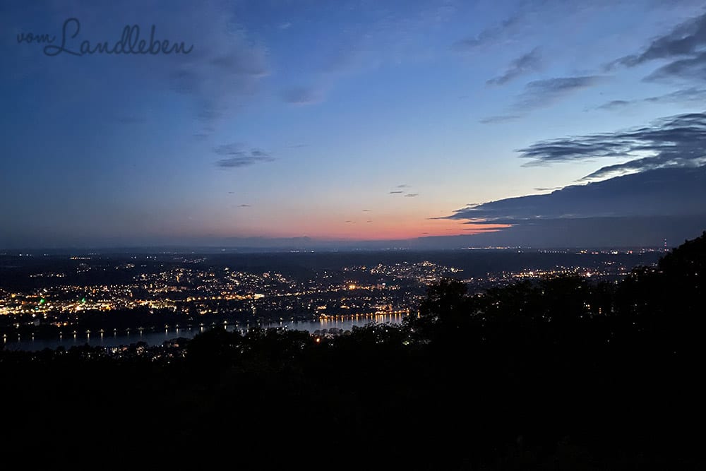 Blick vom Petersberg bei Nacht