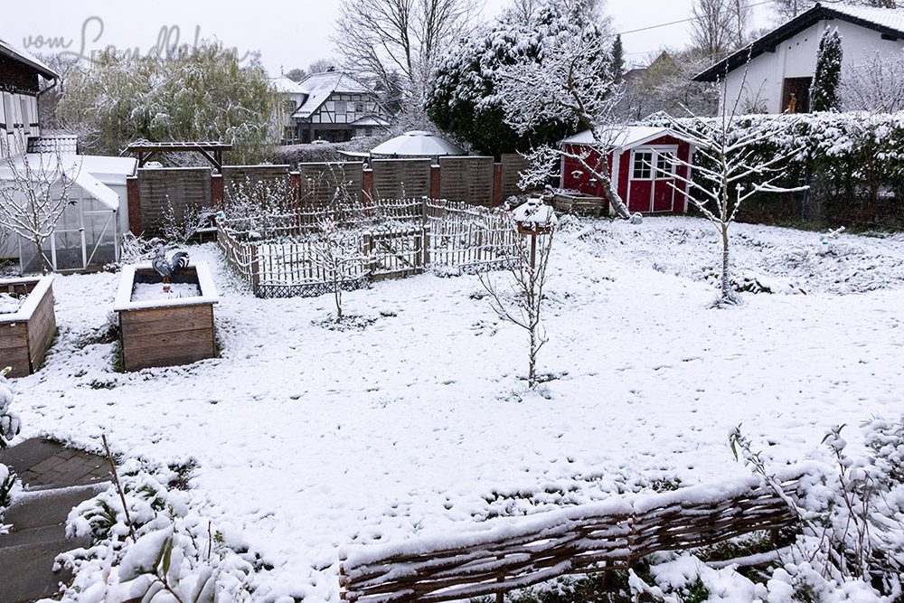Schnee im Garten - April 2022